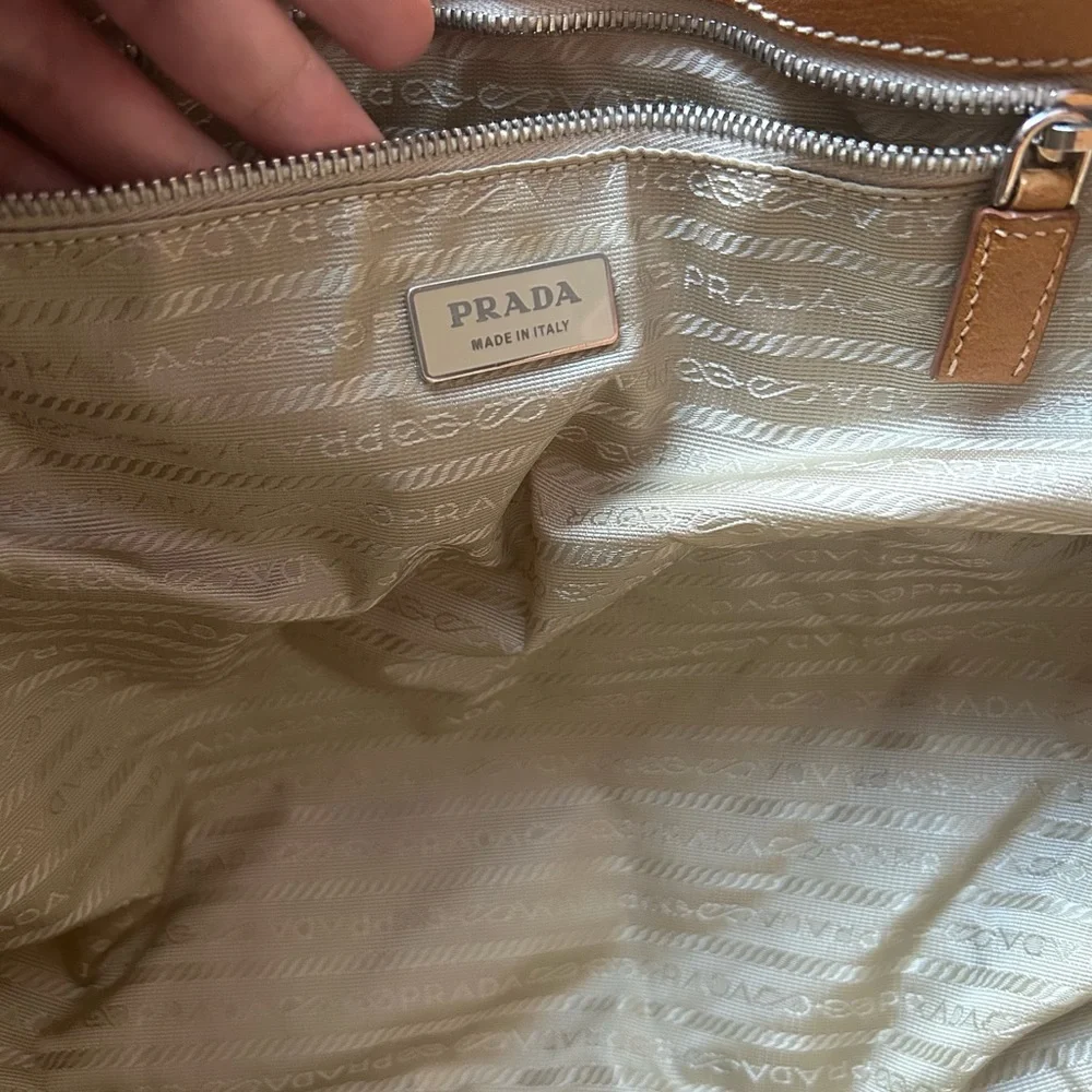 Authentic Prada Tan and Brown Women's Tote Bag, EUC